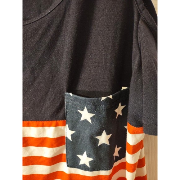 Unbranded Top Red White And Blue Stars And Stripes Cold Shoulder Size M - Picture 3 of 7